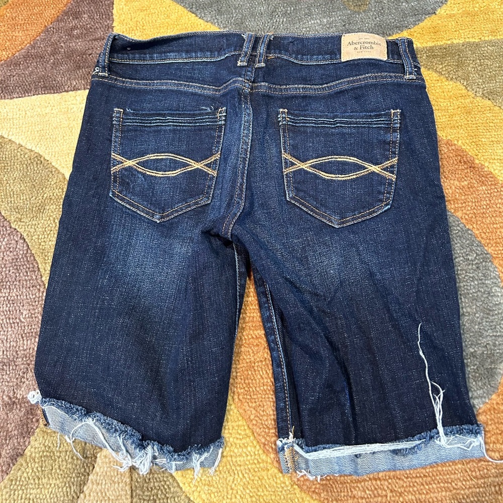 Abercrombie & Fitch Y2K Style Vintage Denim Jean Bermuda Shorts Low Rise Size 8